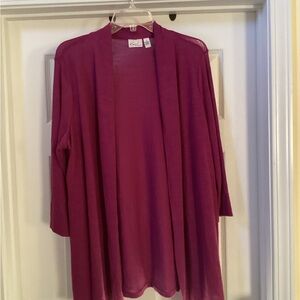 Kim Rogers 3/4 sleeve Plum Cardigan